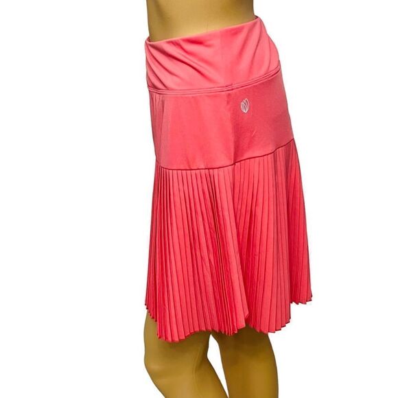 GG Blue Activewear Pink Pleated Pockets Elastic Waistband Skirt Skort Sz L - Picture 7 of 13